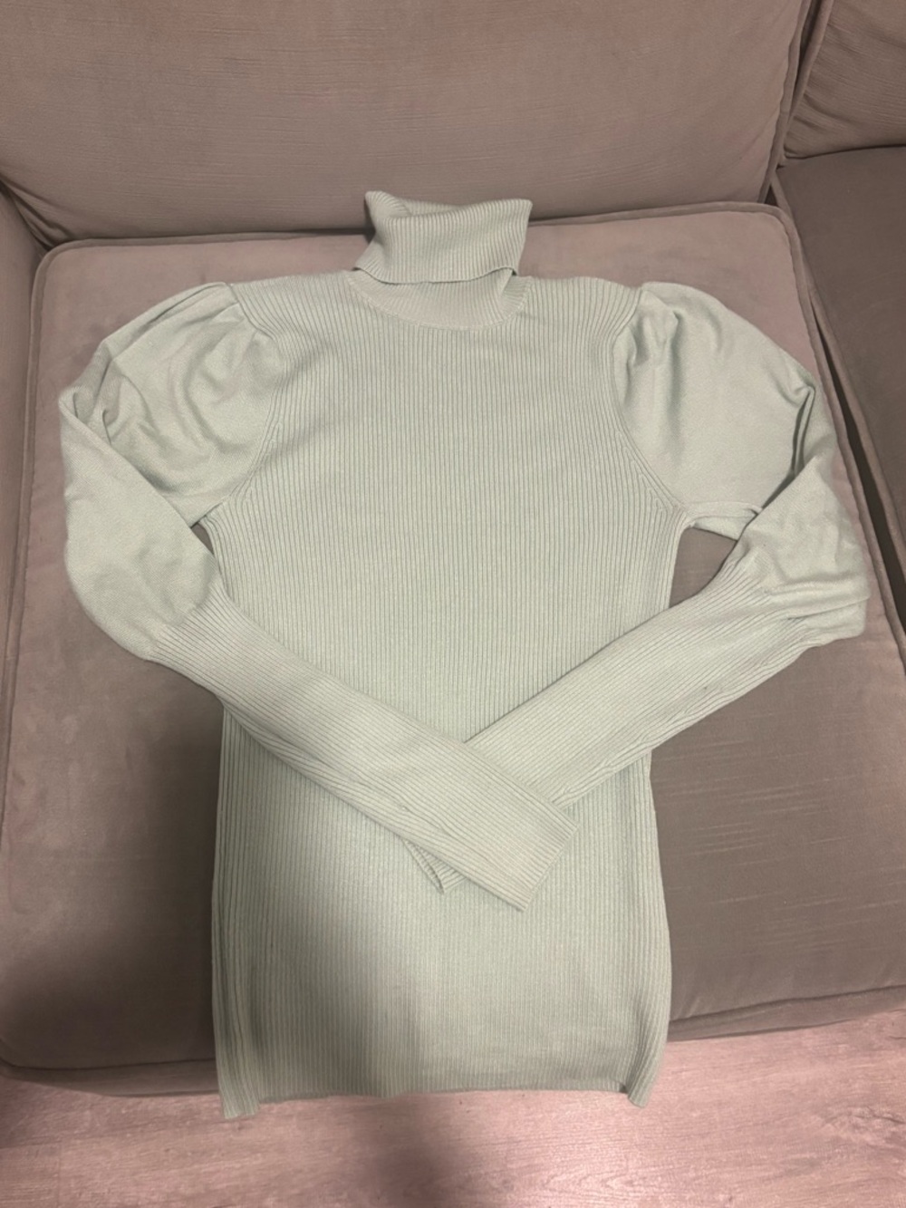 RW&CO. Mint Green Ribbed Turtleneck Sweater